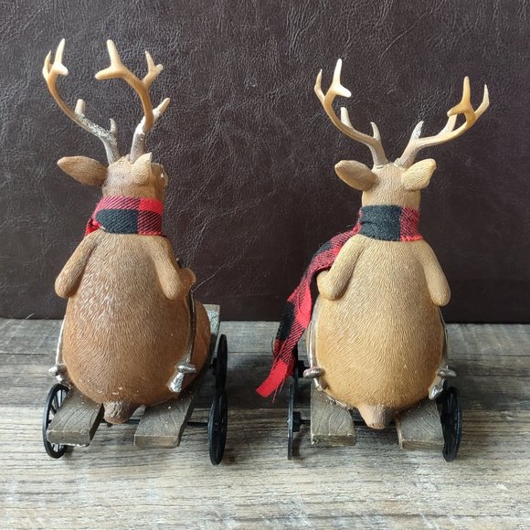 Evergreen Reindeer on Wheels Figurine Set - Picture 3 of 5